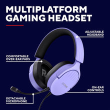 Trust Gaming GXT 489 Fayzo Gaming Headset for PC, PS5, PS4, Xbox Series X|S, Switch, Mobile, 3.5 mm Jack, 35% Recycled Plastics, Over-Ear Wired Headphones with Noise Cancelling Microphone - Purple