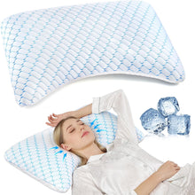 Memory Foam Pillow for Neck and Shoulder, Neck Pillow Side Sleeper Pillow for Sleeping, Cooling Slumber Pillow for Side Back Stomach Sleepers with Cooling Pillowcase