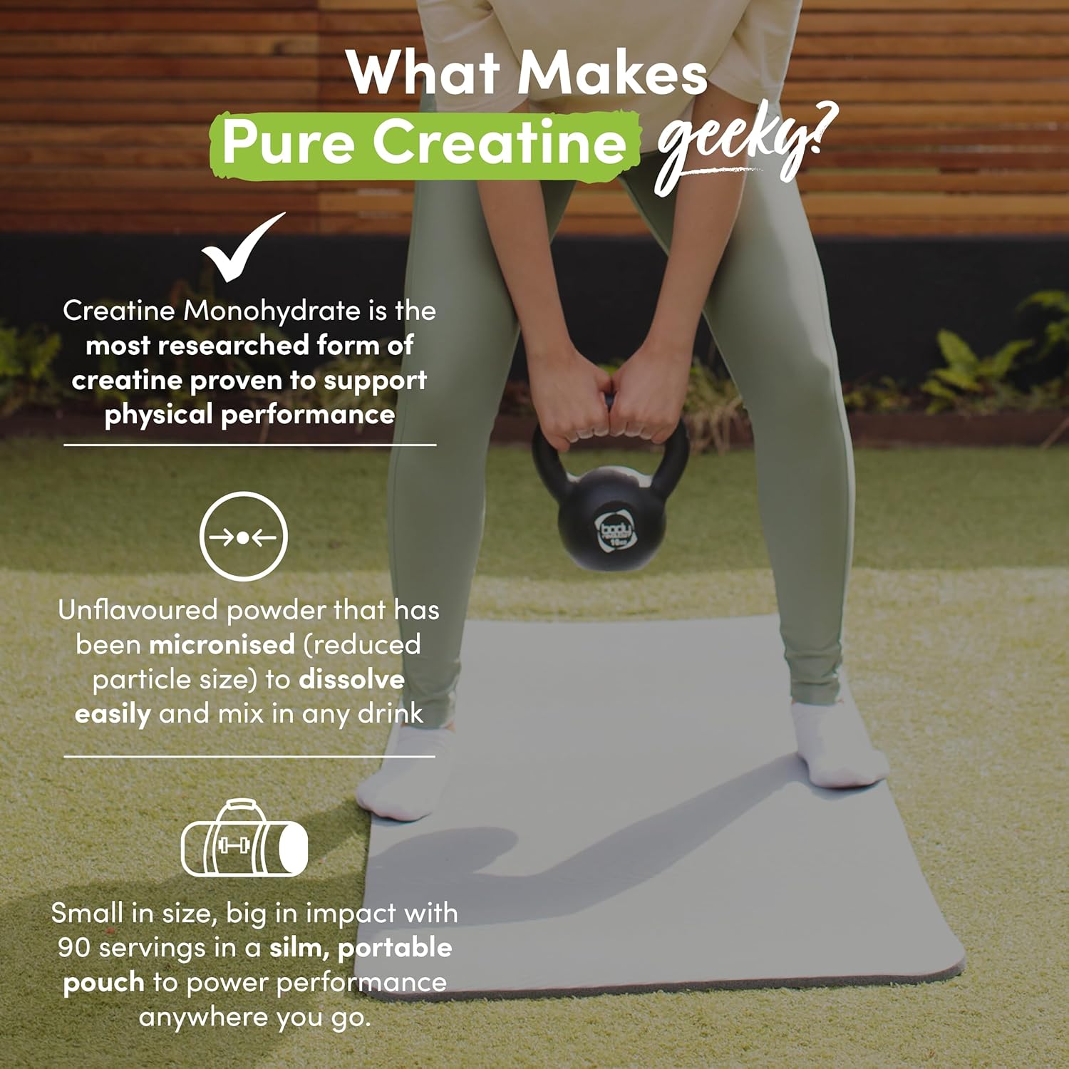 Pure Creatine Monohydrate Powder - 315g (90 Servings) - Easy Dissolve Creatine Powder, Unflavoured & Micronised (Not Creatine Gummies or Creatine Tablets), Vegan Creatine for Women and Men