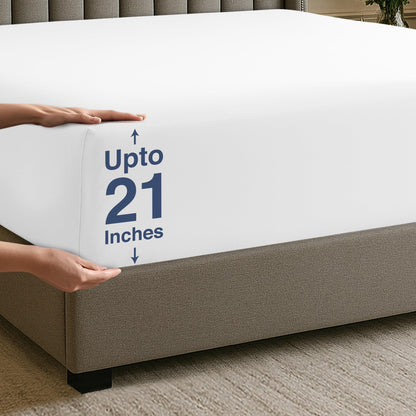 Utopia Bedding Fitted Sheet Double, White - Deep Pocket 14 inch (35 cm) - Easy Care - OEKO-TEX Certified - Soft Brushed Microfibre Fabric - Shrinkage and Fade Resistant - Bottom Sheet