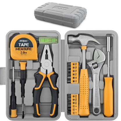 Hi-Spec Pink Small Tool Kit for Home DIY, Repairs & Crafts – 24pc Lady Tool Set with Mini Hammer, Pliers, Screwdriver Set, Hex Keys & Tape Measure in Compact Tool Box Case – Gift for Women