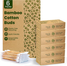 600 Bamboo Cotton Buds |100% Eco-Friendly Biodegradable | Cotton Wool Buds Q Tips | Compostable Bamboo Earbuds | Recycled Plastic Free Packaging | 6x100 Ear Buds Cotton… (600 Count)