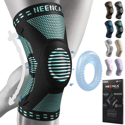NEENCA Professional Knee Brace,Knee Compression Sleeve Support for Men Women with Patella Gel Pads & Side Stabilizers,Medical Grade Knee Pads for Running,Meniscus Tear,ACL,Arthritis,Joint Pain Relief