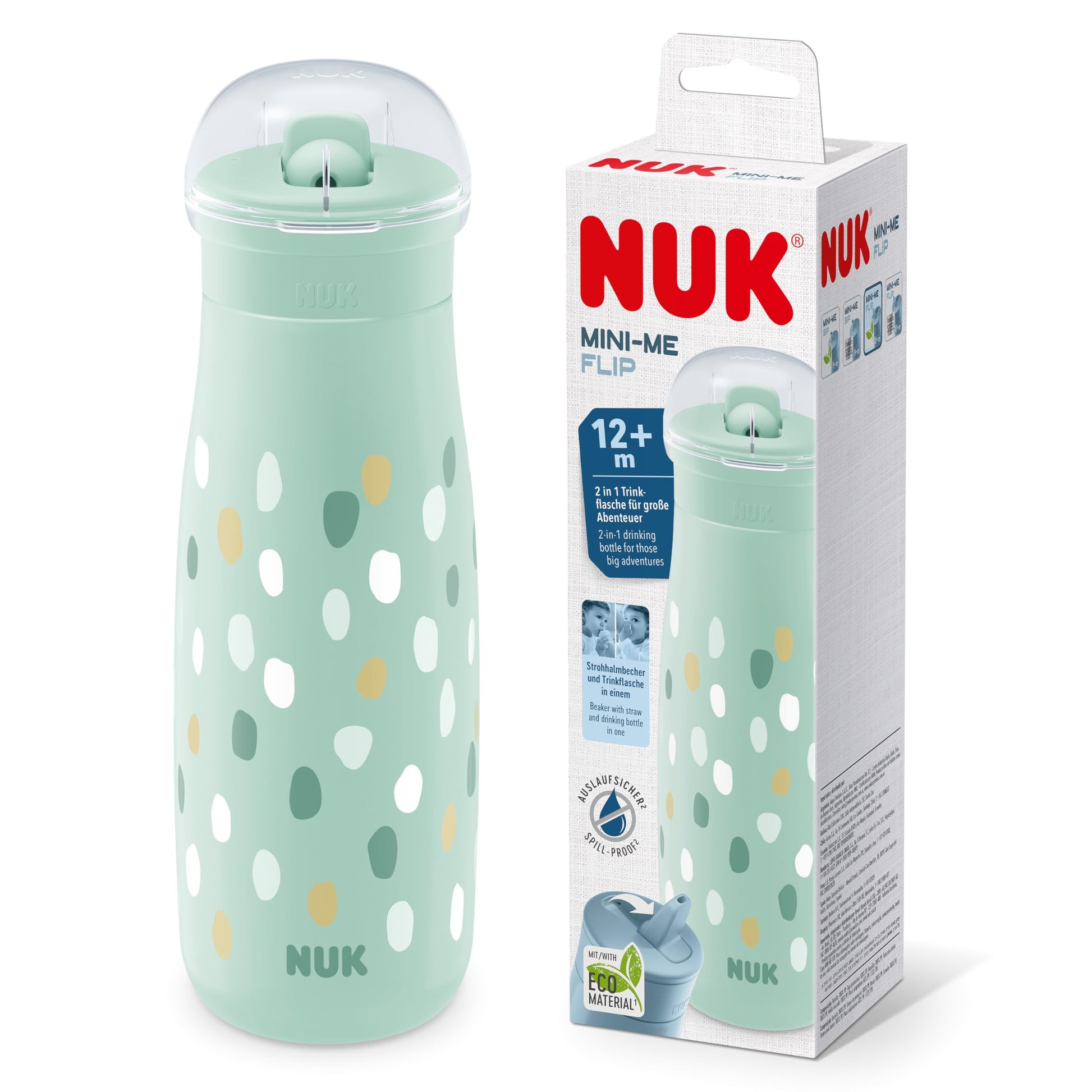 NUK Kiddy Cup Toddler Cup | 12+ Months | 300 ml | Leak-Proof Toughened Spout | Clip & Protective Cap | BPA-Free | Pink