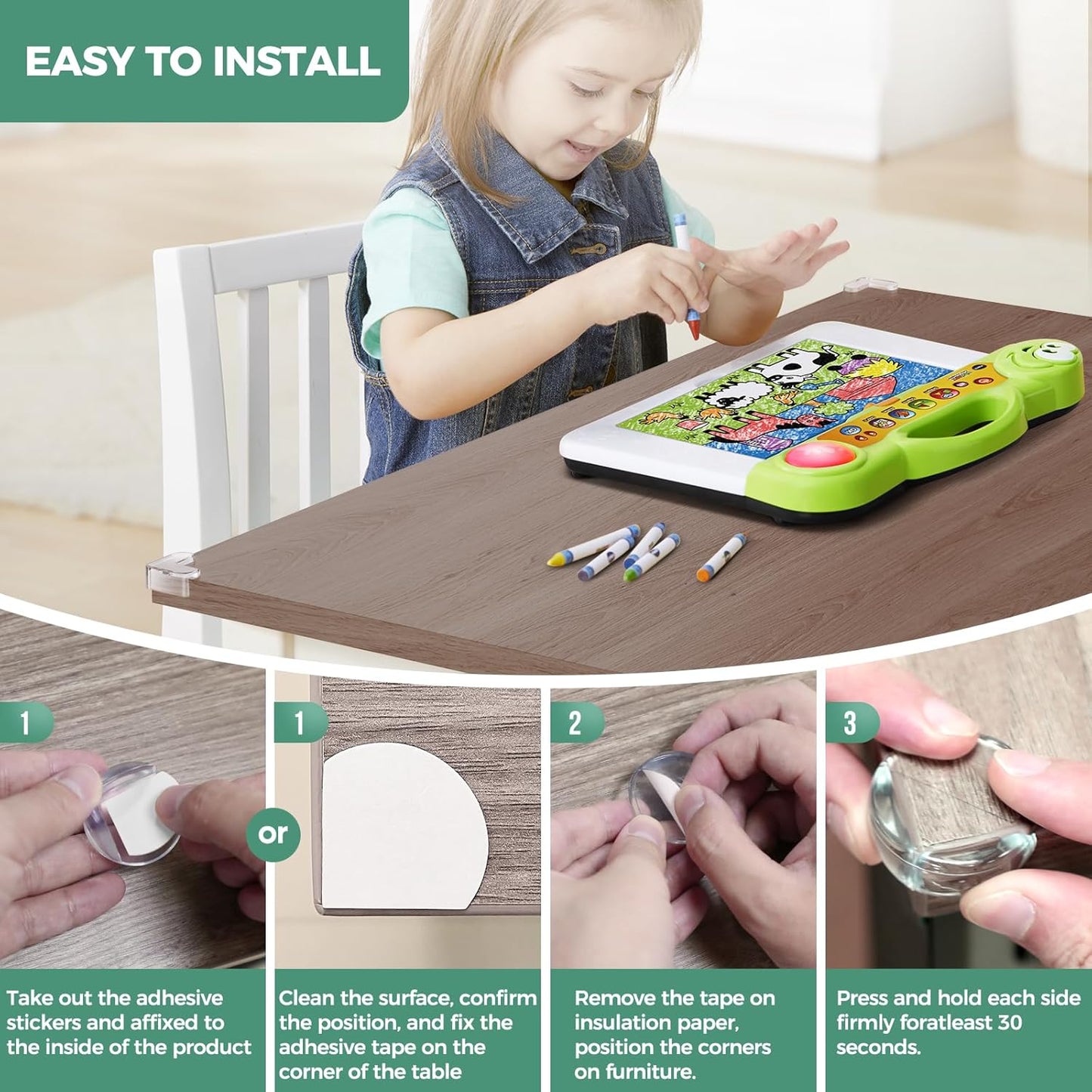 Peakally Corner Protectors for Baby Pack of 12, Thick Table Furniture Edge Protectors for Kids with Strong Adhesion, Corner Guard & Edge Safety Bumpers Clear - 6 R and 6 L