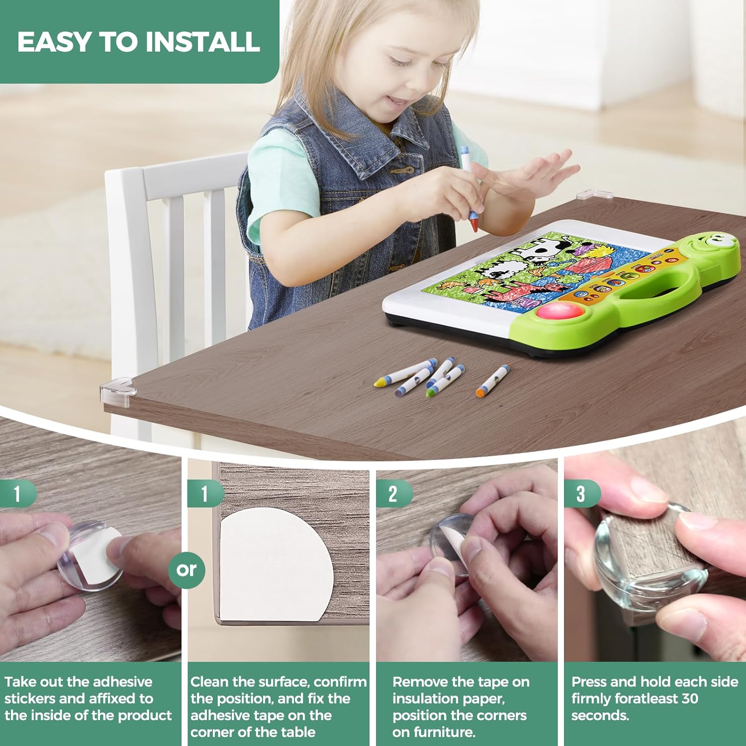 Peakally Corner Protectors for Baby Pack of 12, Thick Table Furniture Edge Protectors for Kids with Strong Adhesion, Corner Guard & Edge Safety Bumpers Clear - 6 R and 6 L