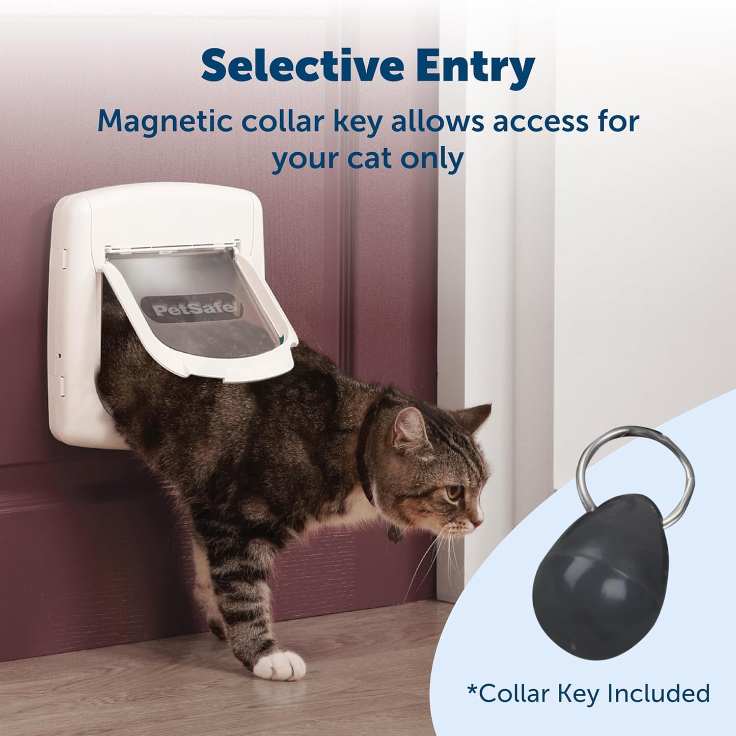 PetSafe, Deluxe Magnetic Cat Flap, Selective Entry, 4 Way Locking, White