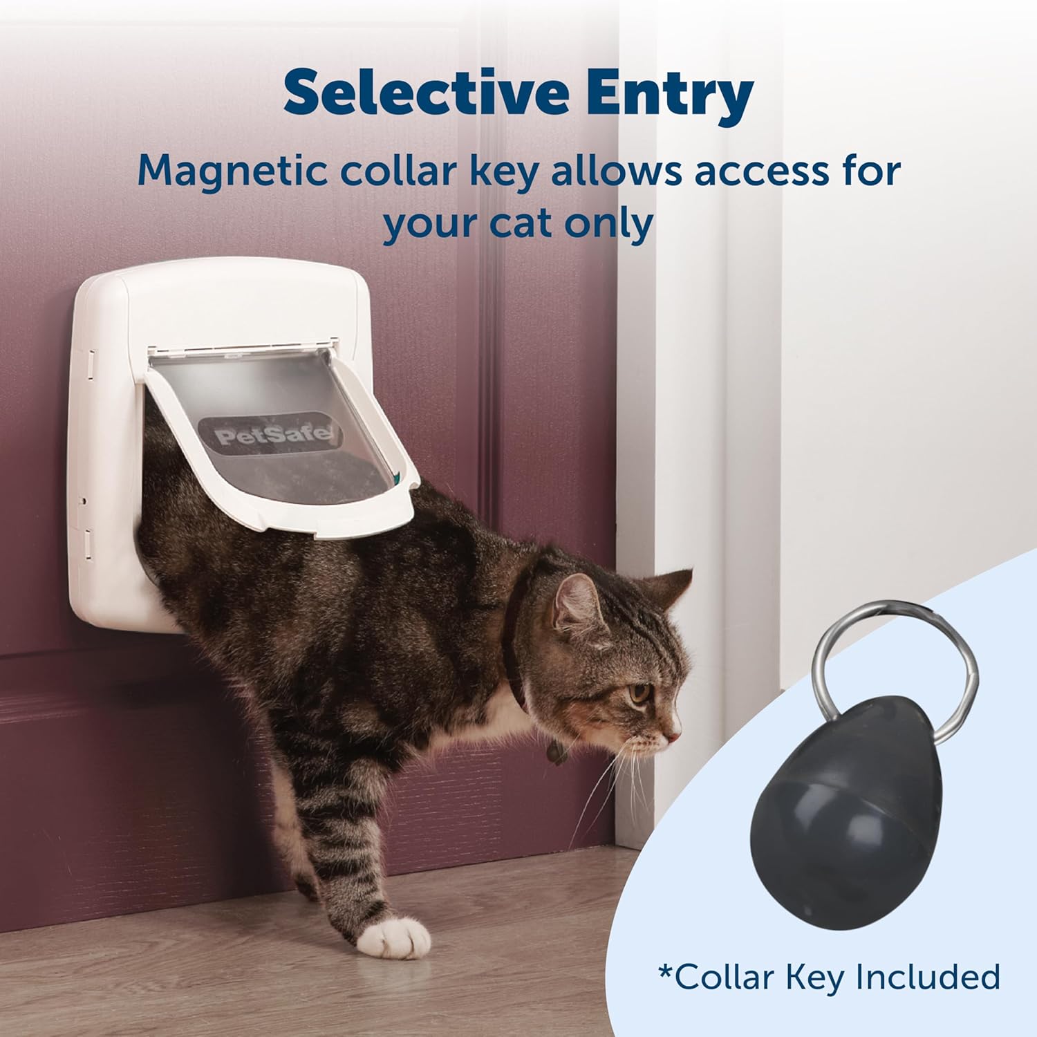 PetSafe, Deluxe Magnetic Cat Flap, Selective Entry, 4 Way Locking, White