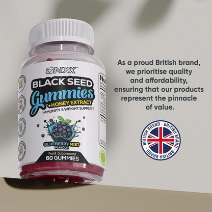 Black Seed Oil Gummies 2000mg with Honey Extract – Halal, Immunity & Weight Support, Hair Growth & Joint Support, Vegan & Vegetarian – 60 Gummies (30 Servings)