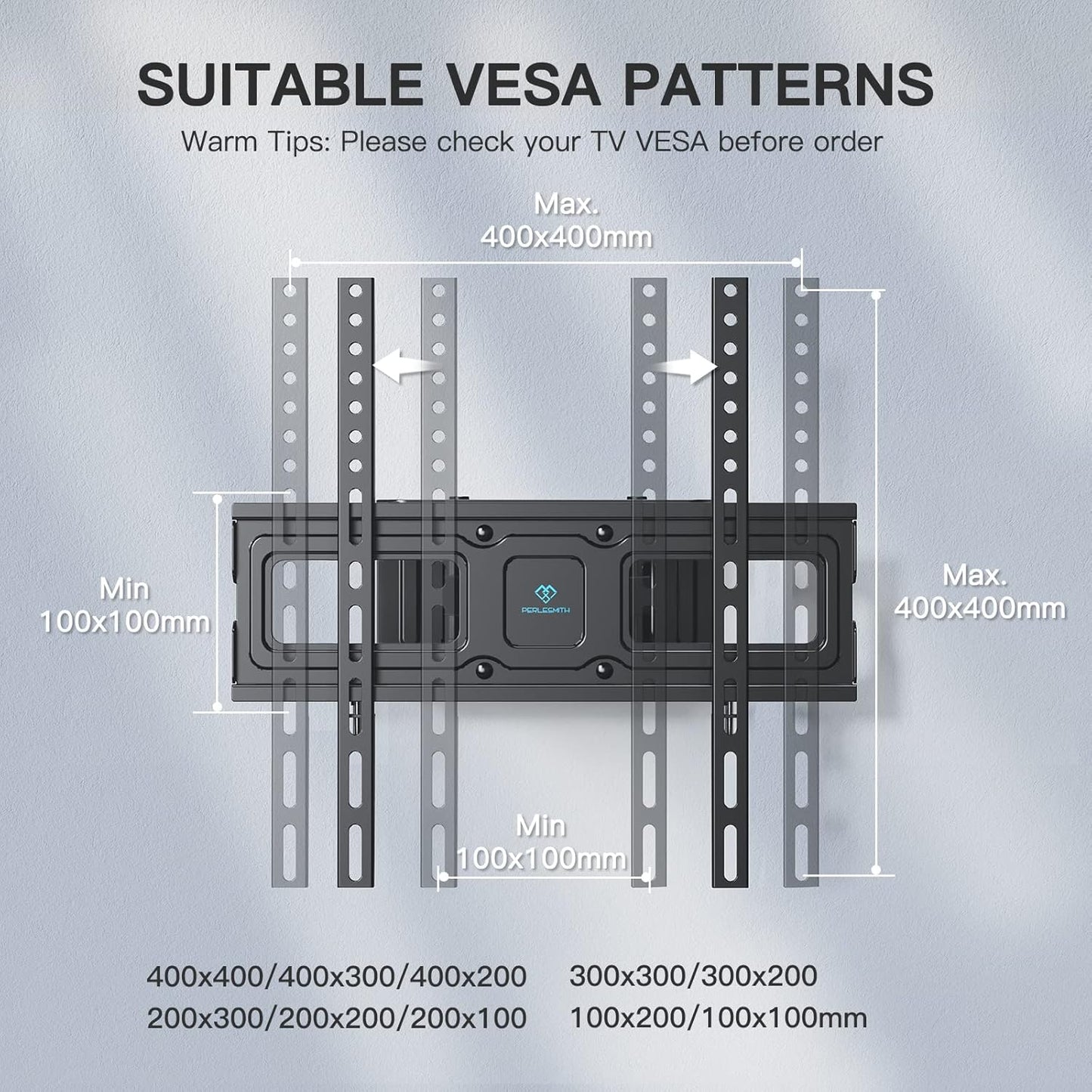 TV Wall Bracket, Swivel Tilt Wall Mount for 26-70 Inch Flat & Curved TVs up to 45kg, TV Bracket Max. VESA 400x400mm