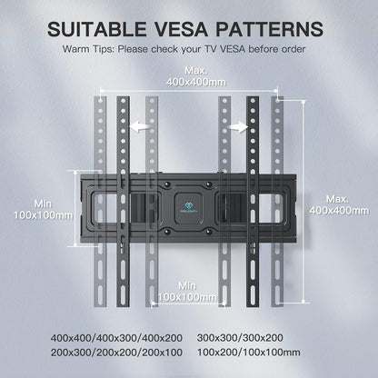 TV Wall Bracket, Swivel Tilt Wall Mount for 26-70 Inch Flat & Curved TVs up to 45kg, TV Bracket Max. VESA 400x400mm