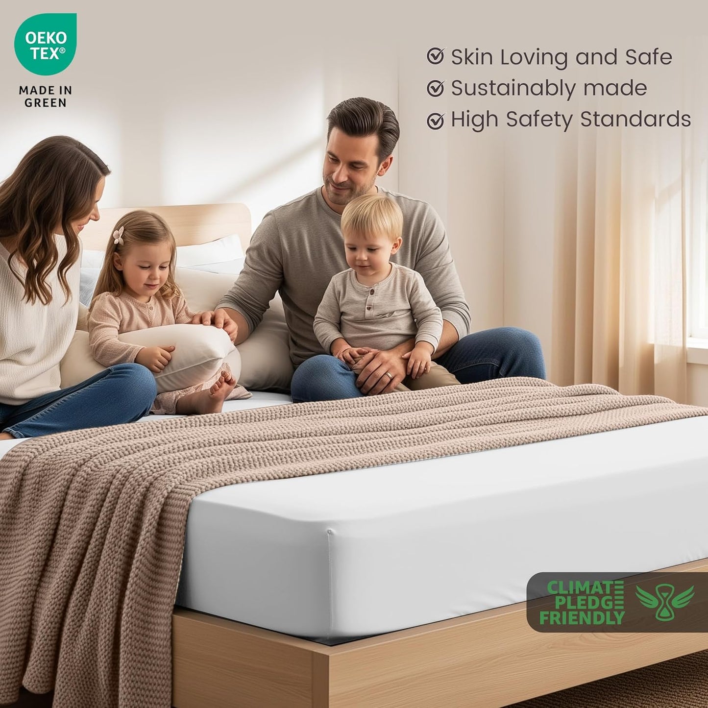 Utopia Bedding Fitted Sheet Double, White - Deep Pocket 14 inch (35 cm) - Easy Care - OEKO-TEX Certified - Soft Brushed Microfibre Fabric - Shrinkage and Fade Resistant - Bottom Sheet