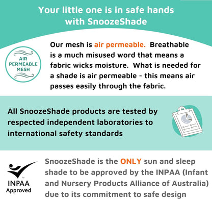SnoozeShade Plus Extra (6m+) - Pram Sun Shade for Prams, Buggies, Travel Strollers & Pushchairs, Blocks 99% UV (UPF 50+), More Shade Than a Pram Parasol