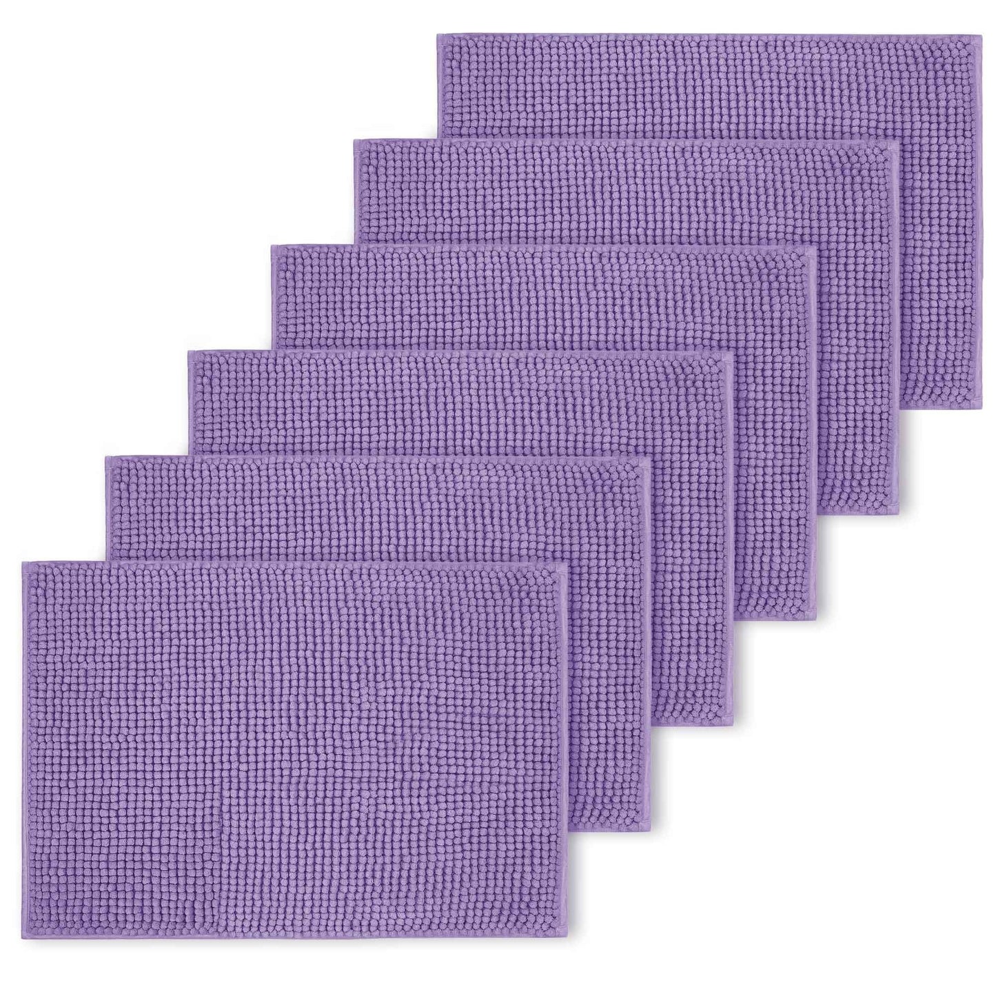 Bath Mat Non Slip Anti Mould 40 x 60 cm – Grey Chenille Bathroom Mat Extra Soft & Fluffy Bathmat Machine Washable Super Water Absorption Shower Mat