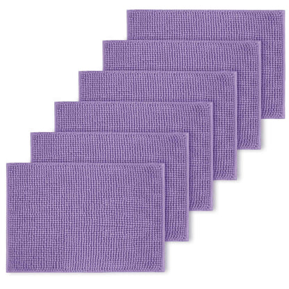 Bath Mat Non Slip Anti Mould 40 x 60 cm – Grey Chenille Bathroom Mat Extra Soft & Fluffy Bathmat Machine Washable Super Water Absorption Shower Mat