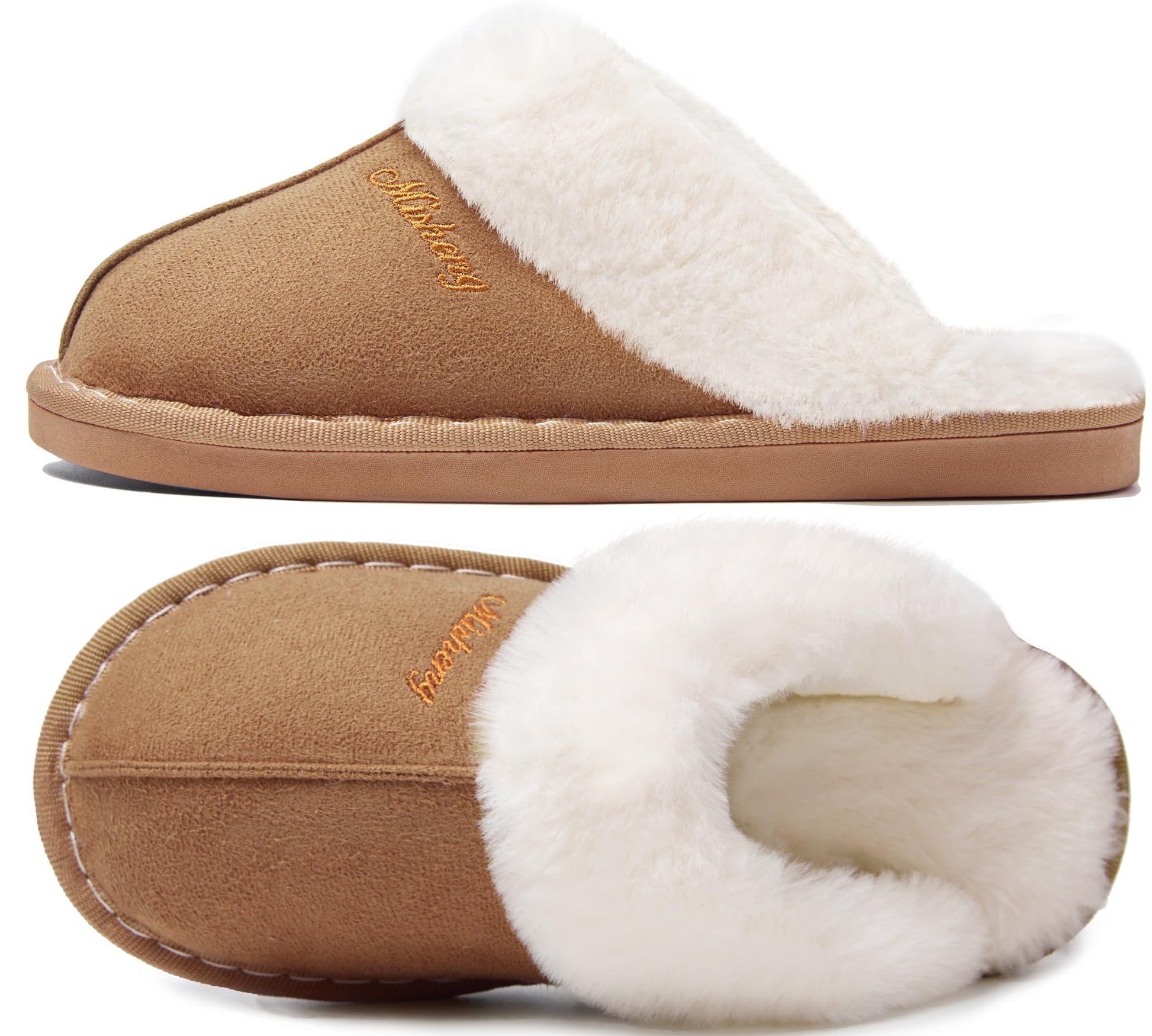 Donpapa Slippers Women Men With Memory Foam Fluffy Winter Ladies Cosy Warm Anti-Slip Plush Fleece Lined House Shoes Indoor Outdoor