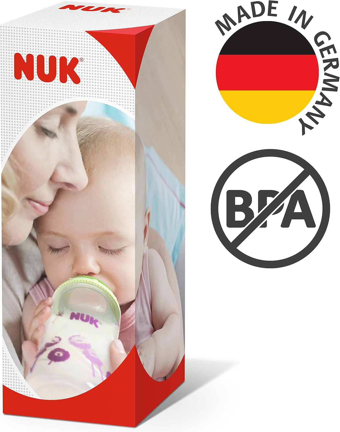 NUK Kiddy Cup Toddler Cup | 12+ Months | 300 ml | Leak-Proof Toughened Spout | Clip & Protective Cap | BPA-Free | Pink