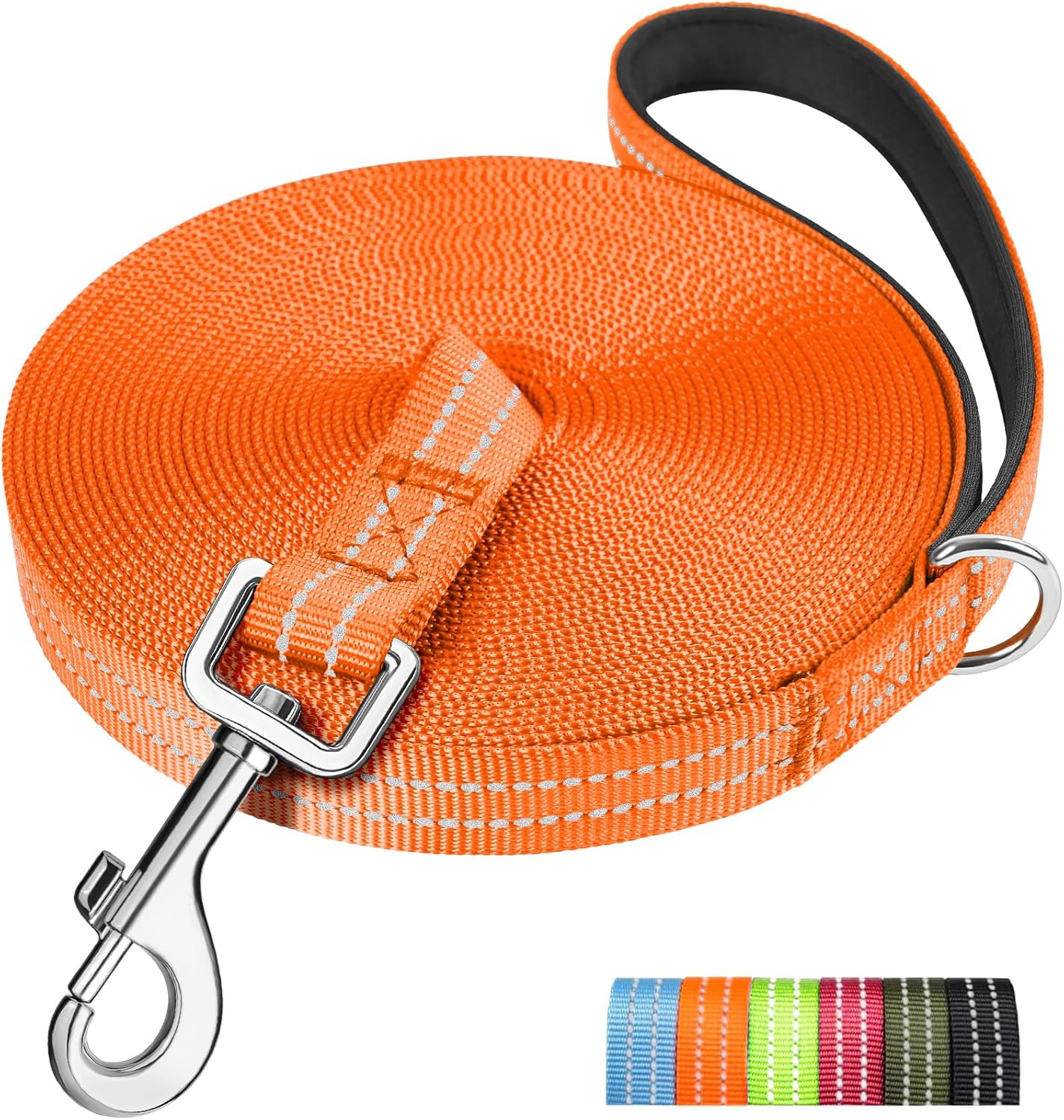 X XBEN Long Line Dog Lead, 3M 5M 10M 15M 20M 25M 30M Reflective & Lightweight Recall Training Lead for Dogs with Soft Padded Handle, Strong Extra Long Dog Lead Leash for Large Medium Small Puppy Dog