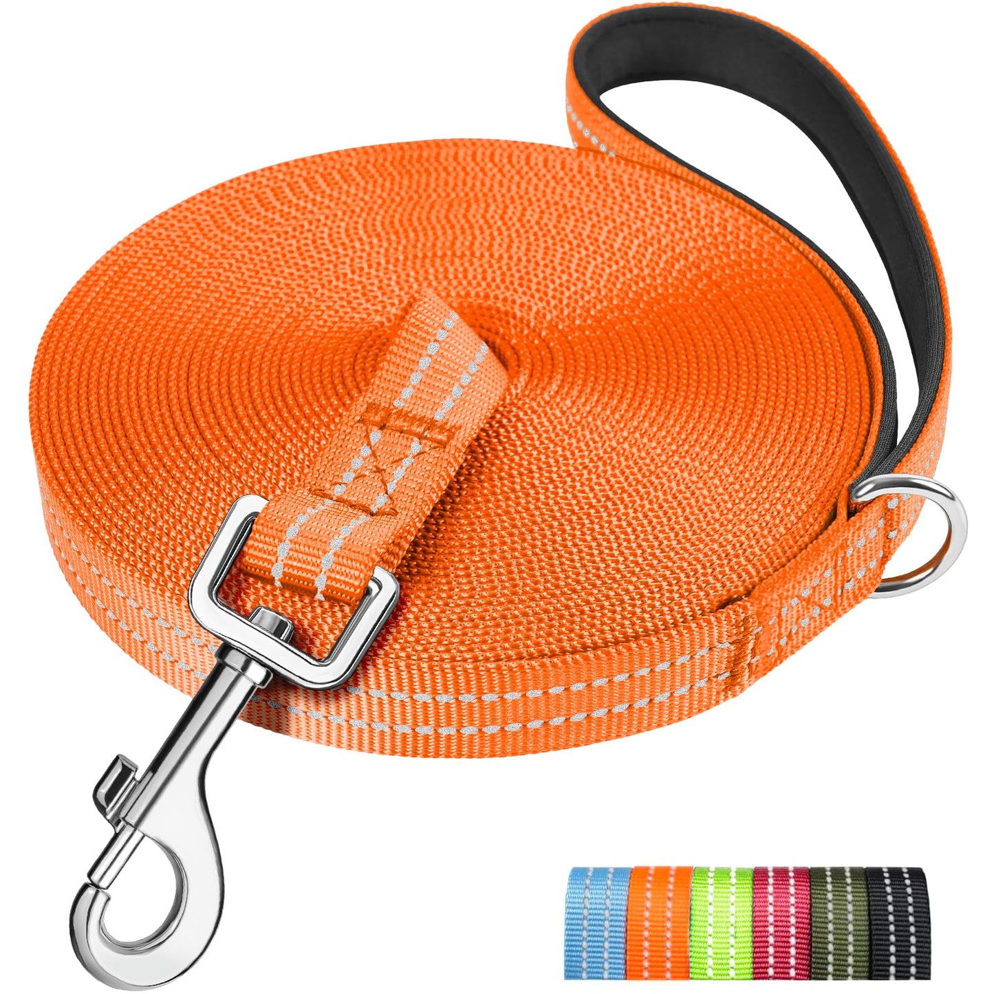 X XBEN Long Line Dog Lead, 3M 5M 10M 15M 20M 25M 30M Reflective & Lightweight Recall Training Lead for Dogs with Soft Padded Handle, Strong Extra Long Dog Lead Leash for Large Medium Small Puppy Dog