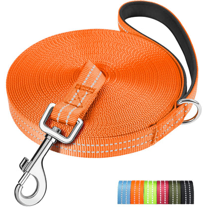 X XBEN Long Line Dog Lead, 3M 5M 10M 15M 20M 25M 30M Reflective & Lightweight Recall Training Lead for Dogs with Soft Padded Handle, Strong Extra Long Dog Lead Leash for Large Medium Small Puppy Dog