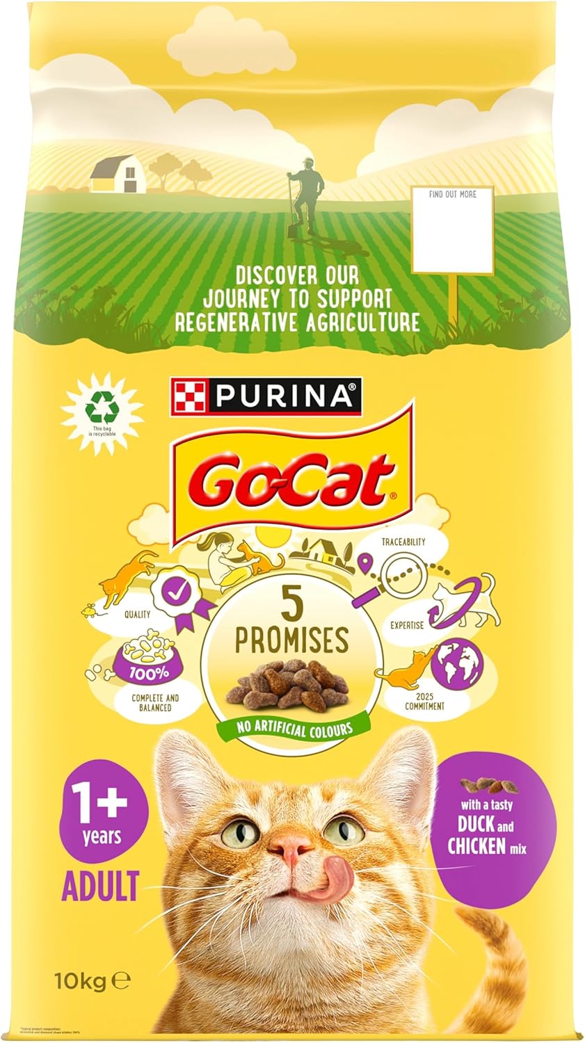 Go-Cat Adult Chicken & Duck Dry Cat Food 10kg (Packaging may vary)