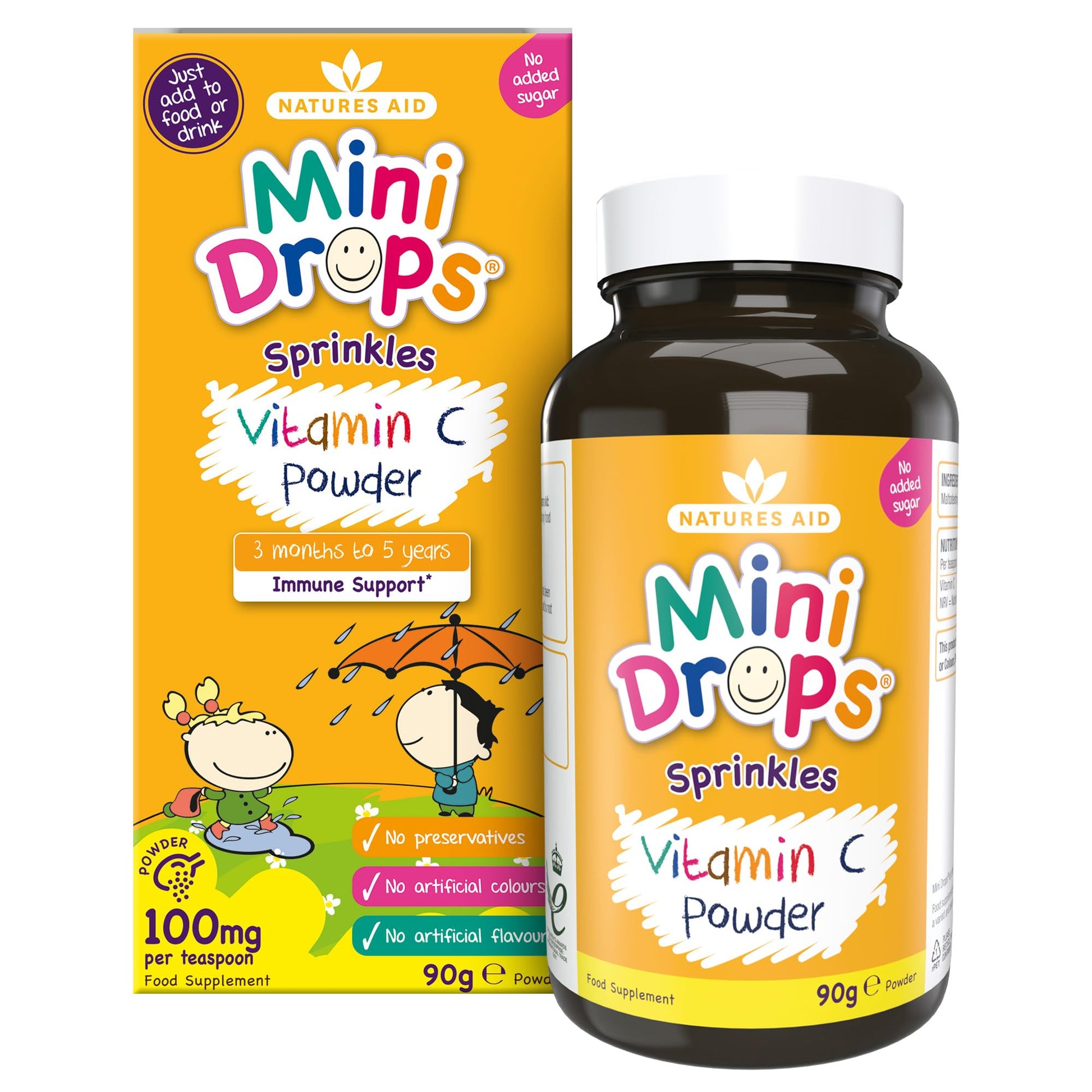 Natures Aid Mini Drops Multi-Vitamin for Babies & Kids 50ml – 9 Essential Vitamins Support Growth & Immune Health for Children Age 0-5 Years Old – Sugar Free Vegan Non-GMO Gluten-Free Dropper Included