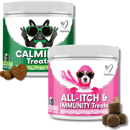 NutriPaw Calming Treats For Dogs - Reduce Stress, Fear, Separation, Barking, Hyperactivity, Reactivity, Aggression, Travel - Calm without Drowsiness dogs