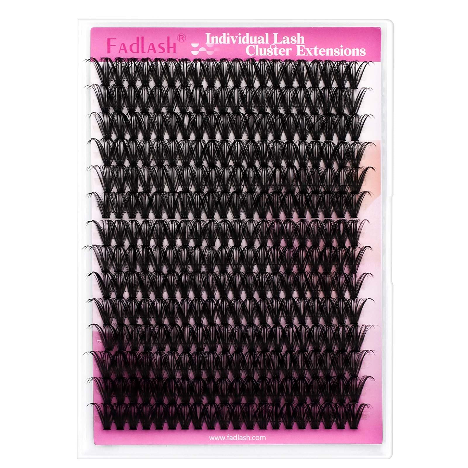 FADLASH DIY Lash Extension Kit Individual Lashes Clusters30P+40P D Curl 8-16mm Lash Bond and Seal, Clusters Lash Glue Remover and Eyelash Tweezers for Eyelash Extensions