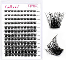 FADLASH Individual Cluster Lashes Extensions 120Pcs 40D 0.07 D Curl 8-16mm Mixed Trays Eyelashes DIY Multiple Shapes Eyelash Customize Your Look at Home for Beginners