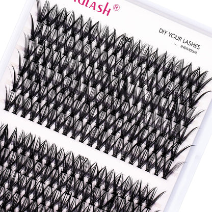 FADLASH DIY Lash Extension Kit Individual Lashes Clusters30P+40P D Curl 8-16mm Lash Bond and Seal, Clusters Lash Glue Remover and Eyelash Tweezers for Eyelash Extensions