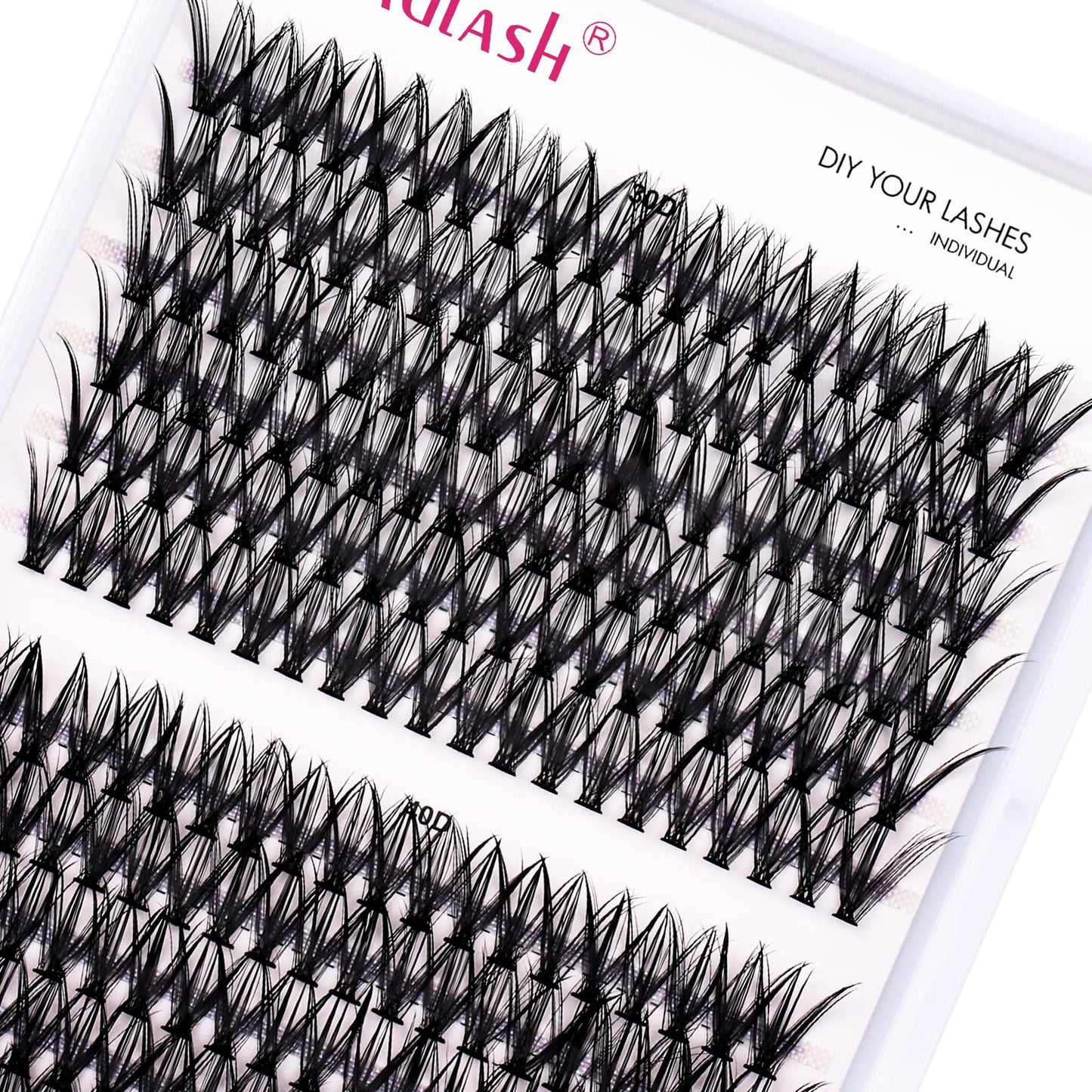 FADLASH DIY Lash Extension Kit Individual Lashes Clusters30P+40P D Curl 8-16mm Lash Bond and Seal, Clusters Lash Glue Remover and Eyelash Tweezers for Eyelash Extensions