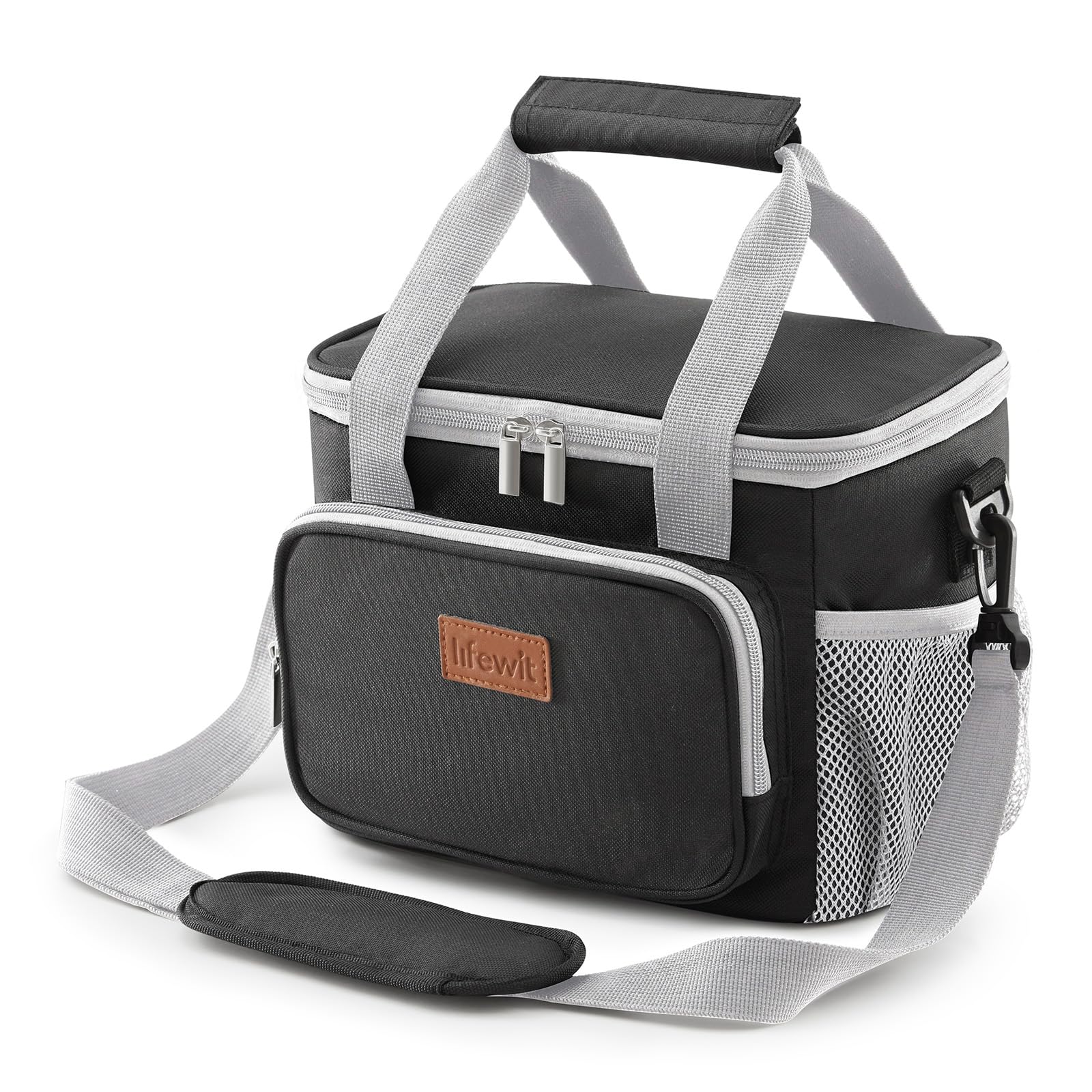 Lifewit 15L (24 Cans) Insulated Lunch Bag, Cooler Bag for Lunch/Work/School/Beach/Picnic (Grey)