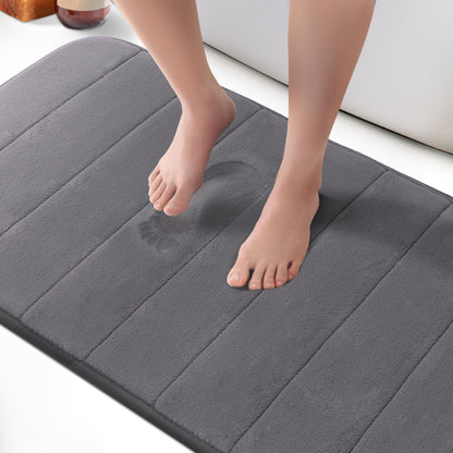 KEPLIN Memory Foam Bath Mat - Ultra-Soft, Highly Absorbent, Non-Slip, Machine Washable - Luxurious Comfort for Home & Bathroom Floors (Light Blue, 40 x 60cm)