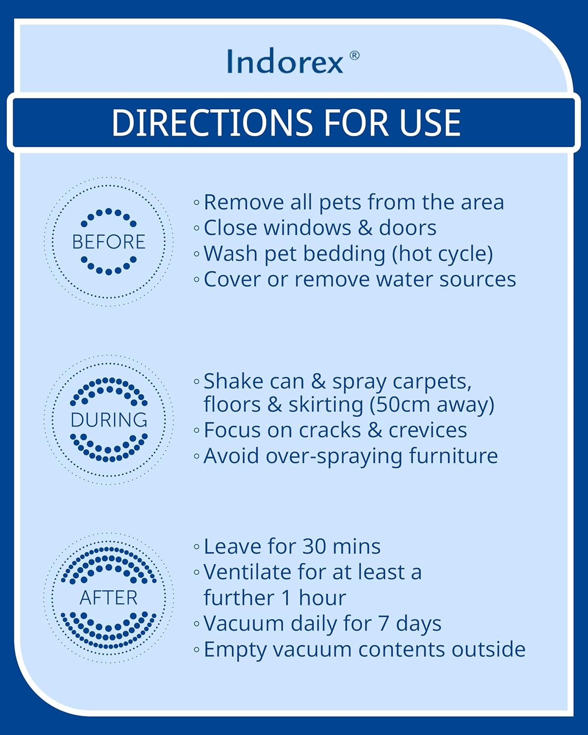Indorex Defence Household Flea Spray | Protect Home from Fleas & House Dust Mites | Long-Lasting Protection for Up to 12 Months | 500ml Can