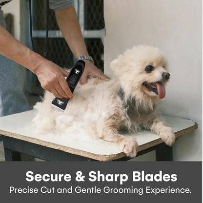 Pet Union Professional Dog Grooming Kit - Rechargeable, Cordless Pet Grooming Clippers & Dog Grooming Accessories, Low Noise & Suitable Dog Clippers, Cat Clippers and for Other Pets (Black)