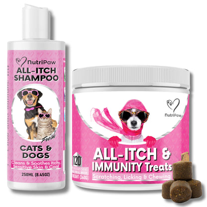 NutriPaw All-Itch Immunity Treats For Dogs - Soothe Itchy Paws, Eyes, Ears, Skin - Stop Itching, Licking, Scratching - Perfect for Small, Medium & Large Dogs - Supports Seasonal Itching