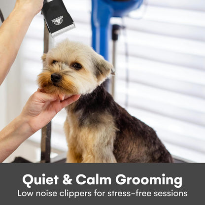 Pet Union Professional Dog Grooming Kit - Rechargeable, Cordless Pet Grooming Clippers & Dog Grooming Accessories, Low Noise & Suitable Dog Clippers, Cat Clippers and for Other Pets (Black)