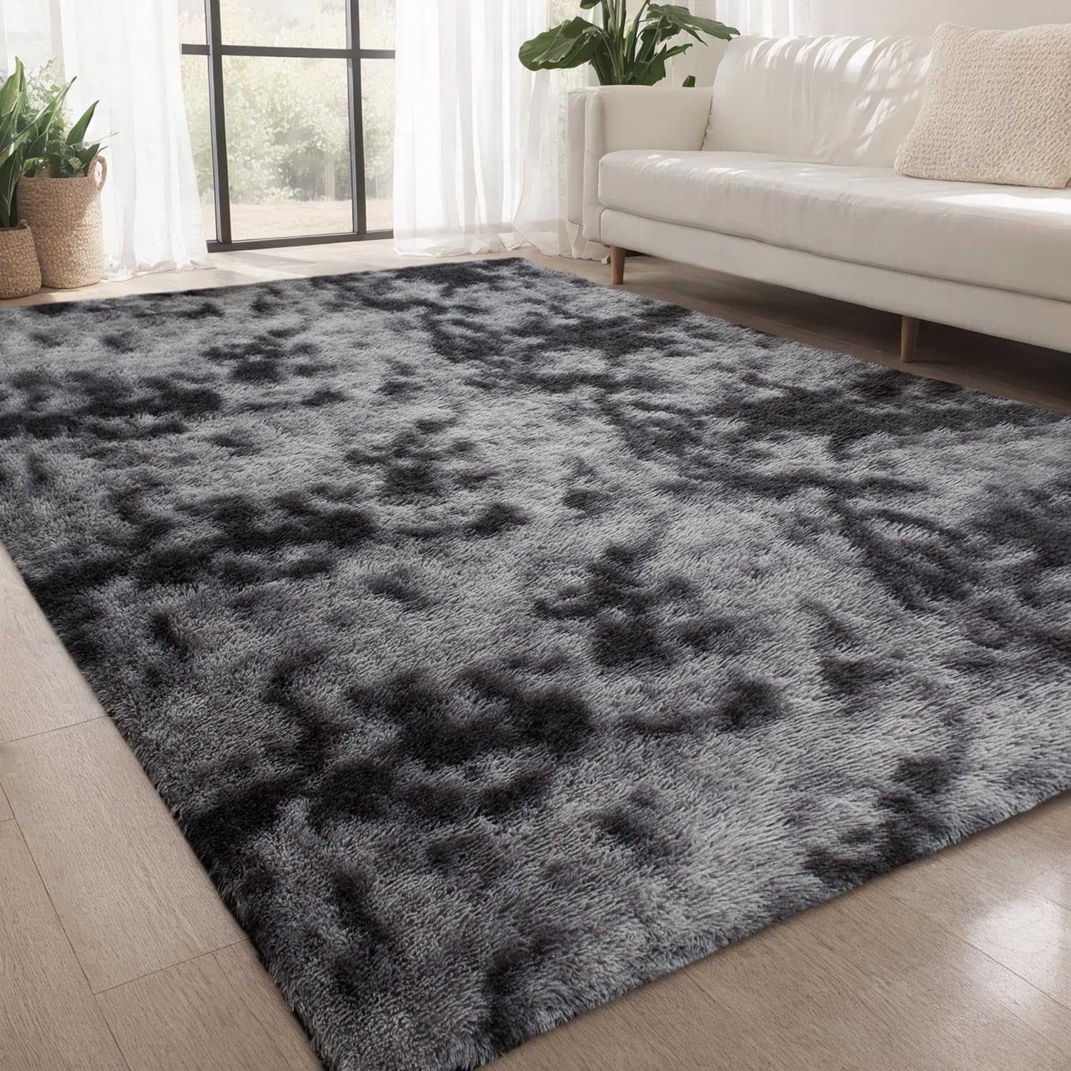 Rugs Living Room Large Rugs Bedroom Anti Skid Rug Shaggy Soft Rug for Living Room Bedroom Play Area Kids Room Luxury Decorative (Dark Grey, 180x270cm)