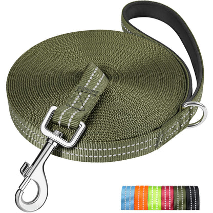 X XBEN Long Line Dog Lead, 3M 5M 10M 15M 20M 25M 30M Reflective & Lightweight Recall Training Lead for Dogs with Soft Padded Handle, Strong Extra Long Dog Lead Leash for Large Medium Small Puppy Dog