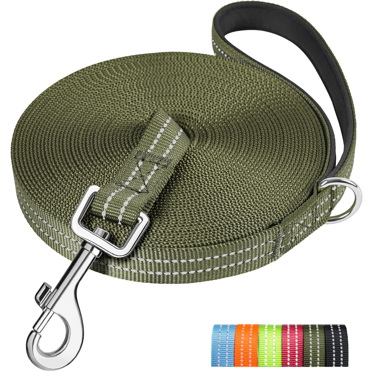 X XBEN Long Line Dog Lead, 3M 5M 10M 15M 20M 25M 30M Reflective & Lightweight Recall Training Lead for Dogs with Soft Padded Handle, Strong Extra Long Dog Lead Leash for Large Medium Small Puppy Dog