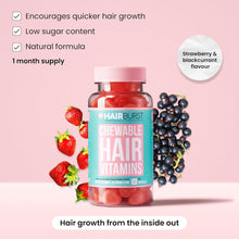 HAIR BURST Biotin Gummies for Hair Growth — Hair, Skin & Nails Vitamin Supplement, Reduces Breakage, Promotes Healthier Thicker- Daily Chewable Vitamins - 1 Month