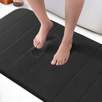 KEPLIN Memory Foam Bath Mat - Ultra-Soft, Highly Absorbent, Non-Slip, Machine Washable - Luxurious Comfort for Home & Bathroom Floors (Light Blue, 40 x 60cm)