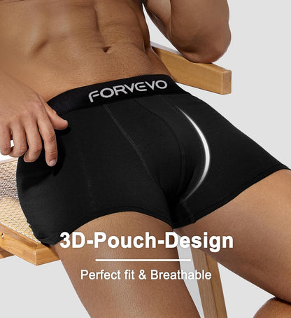 FORVEVO Mens Boxers Shorts 12 Pack, Cotton Underwear Briefs for Men, Breathable Underpants, No Itchy Labels Retro Undertrunk (M-3XL)