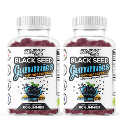 Black Seed Oil Gummies 2000mg with Honey Extract – Halal, Immunity & Weight Support, Hair Growth & Joint Support, Vegan & Vegetarian – 60 Gummies (30 Servings)