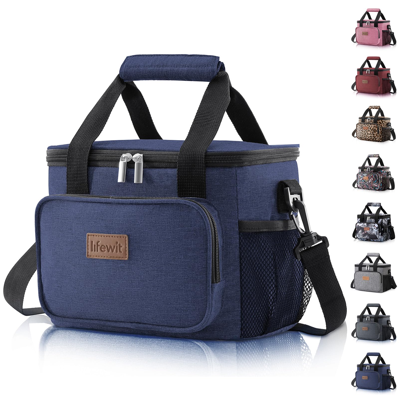 Lifewit 15L (24 Cans) Insulated Lunch Bag, Cooler Bag for Lunch/Work/School/Beach/Picnic (Grey)