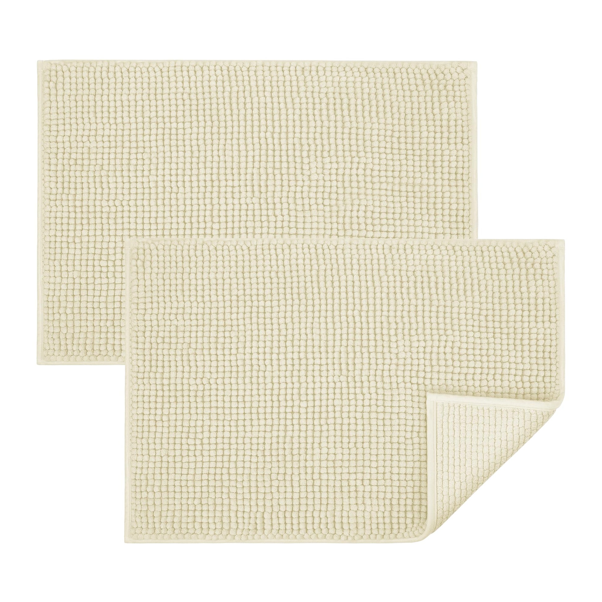Bath Mat Non Slip Anti Mould 40 x 60 cm – Grey Chenille Bathroom Mat Extra Soft & Fluffy Bathmat Machine Washable Super Water Absorption Shower Mat