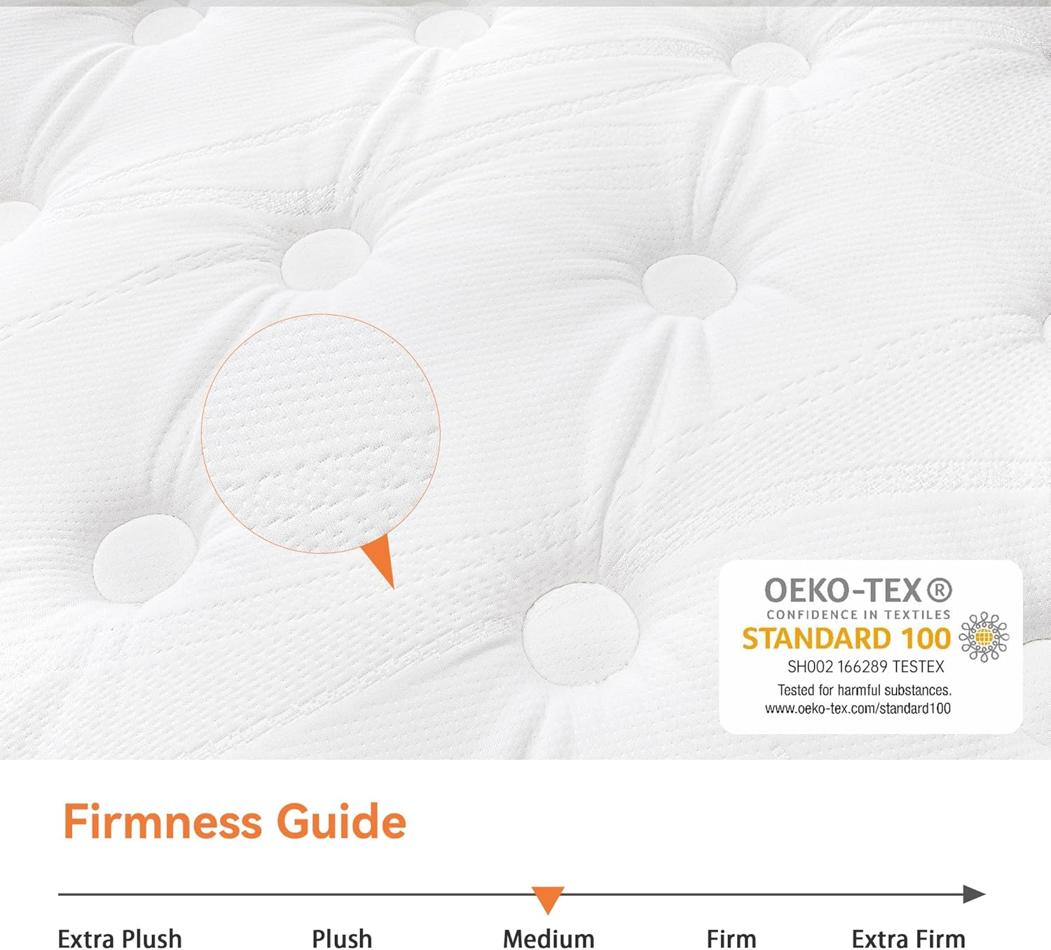 TeQsli Single Mattress 3FT, 10 Inch Gel Memory Foam 7 Zone Orthopedic Single Mattress Pocket Sprungs Wave Foam Hybrid - Medium Firm Motion - Isolation 90x190x25 cm
