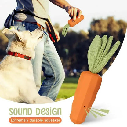 TUGME Rubber Carrot Dog Toy For Chewing Dogs, For Training And Cleaning, Durable Interactive Toy For Puppies And Medium-sized Dogs