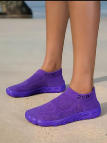 Women's Solid Color Contrast Mesh Water Shoes, Lightweight Breathable Barefoot Shoes for Beach Swimming Pool, Outdoor Sports Shoes for Women & Girls, Watershoes, Water Footwear, Wading Shoes White & other colors