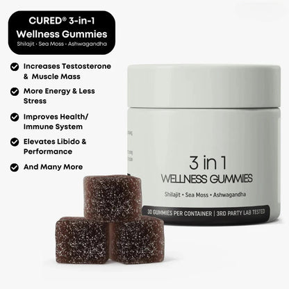 Cured 3 In 1 Gummies Cured Shilajit Gummies For Men